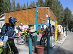 gassing up before Saturday afternoon ride to Mono Hot Springs