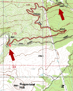 the Italian Bar pavement section follows a torturous climb out of the canyon