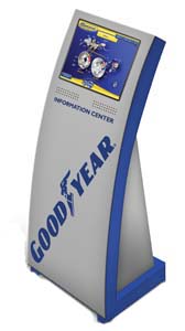 interactive kiosk by goodyear engages customers and delivers information