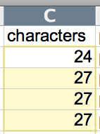 character count selection